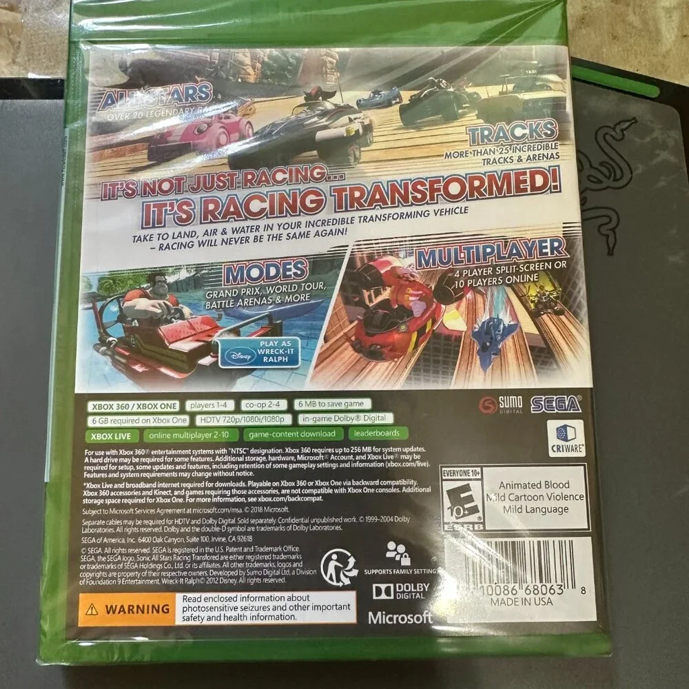 New Sealed Sonic & All-Stars Racing Transformed (XBOX 360)